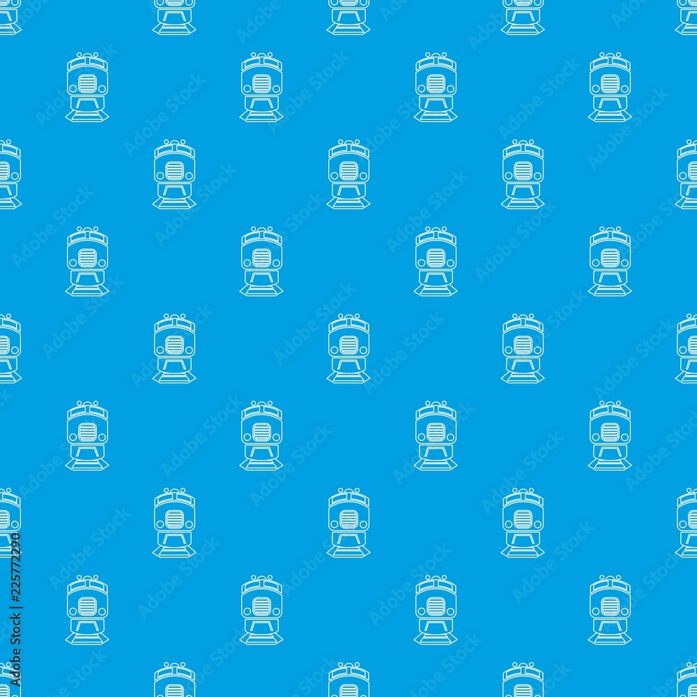 Poster train pattern vector seamless blue repeat for any use