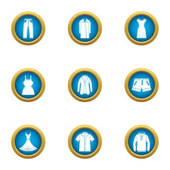 Robe icons set. Flat set of 9 robe vector icons for web isolated on white background