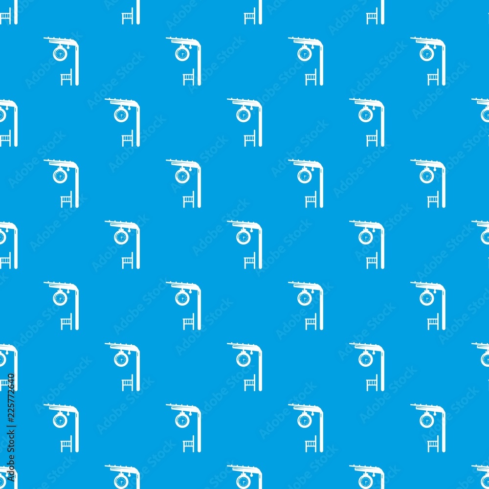 Poster platform railway pattern vector seamless blue repeat for any use