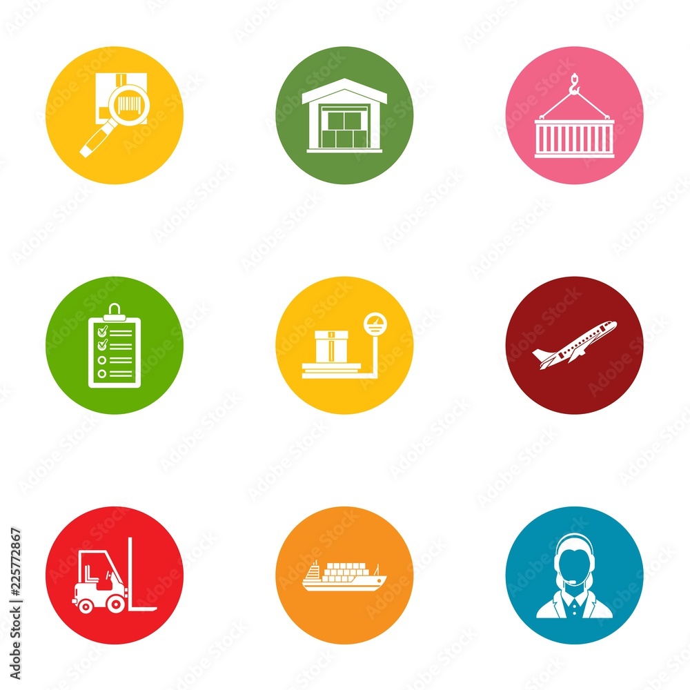 Aufkleber loader staff icons set. flat set of 9 loader staff vector icons for web isolated on white background