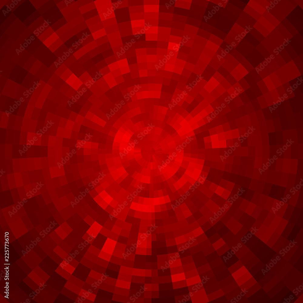 Poster abstract background made of shiny mosaic pattern. disco style. red color