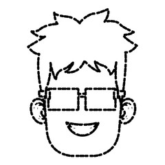 Boy with glasses cartoon