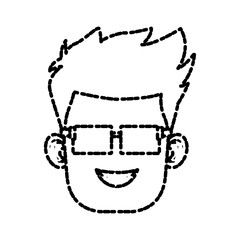 Boy with glasses cartoon