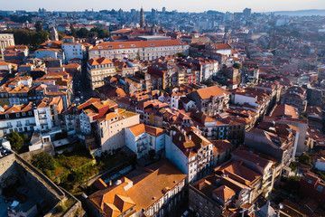 Obraz premium Aerial view of the houses Porto old city center, Portugal.