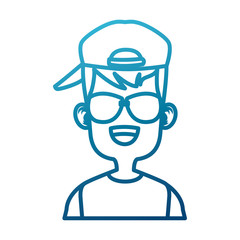 Boy with sunglasses cartoon