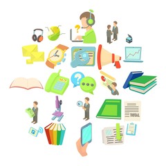 Freelancer icons set. Cartoon set of 25 freelancer vector icons for web isolated on white background