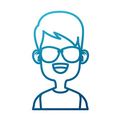 Boy with sunglasses cartoon