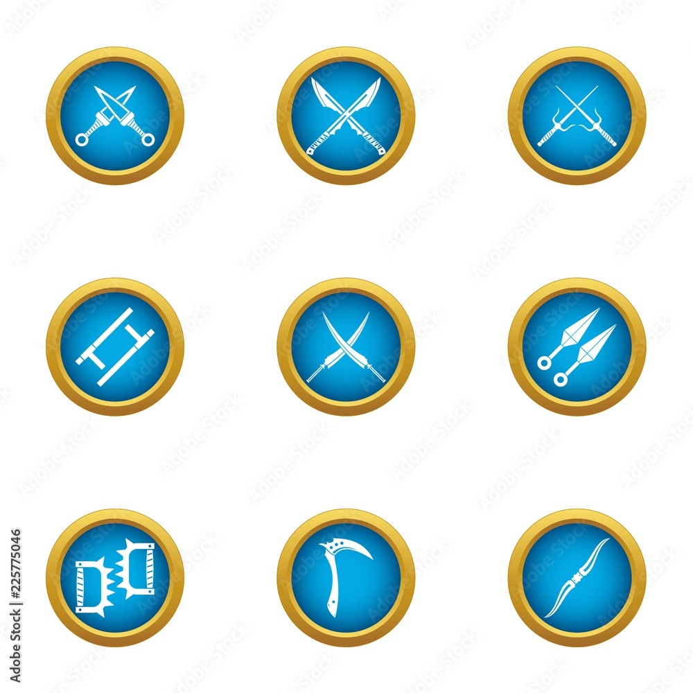 Poster sharpening icons set. flat set of 9 sharpening vector icons for web isolated on white background