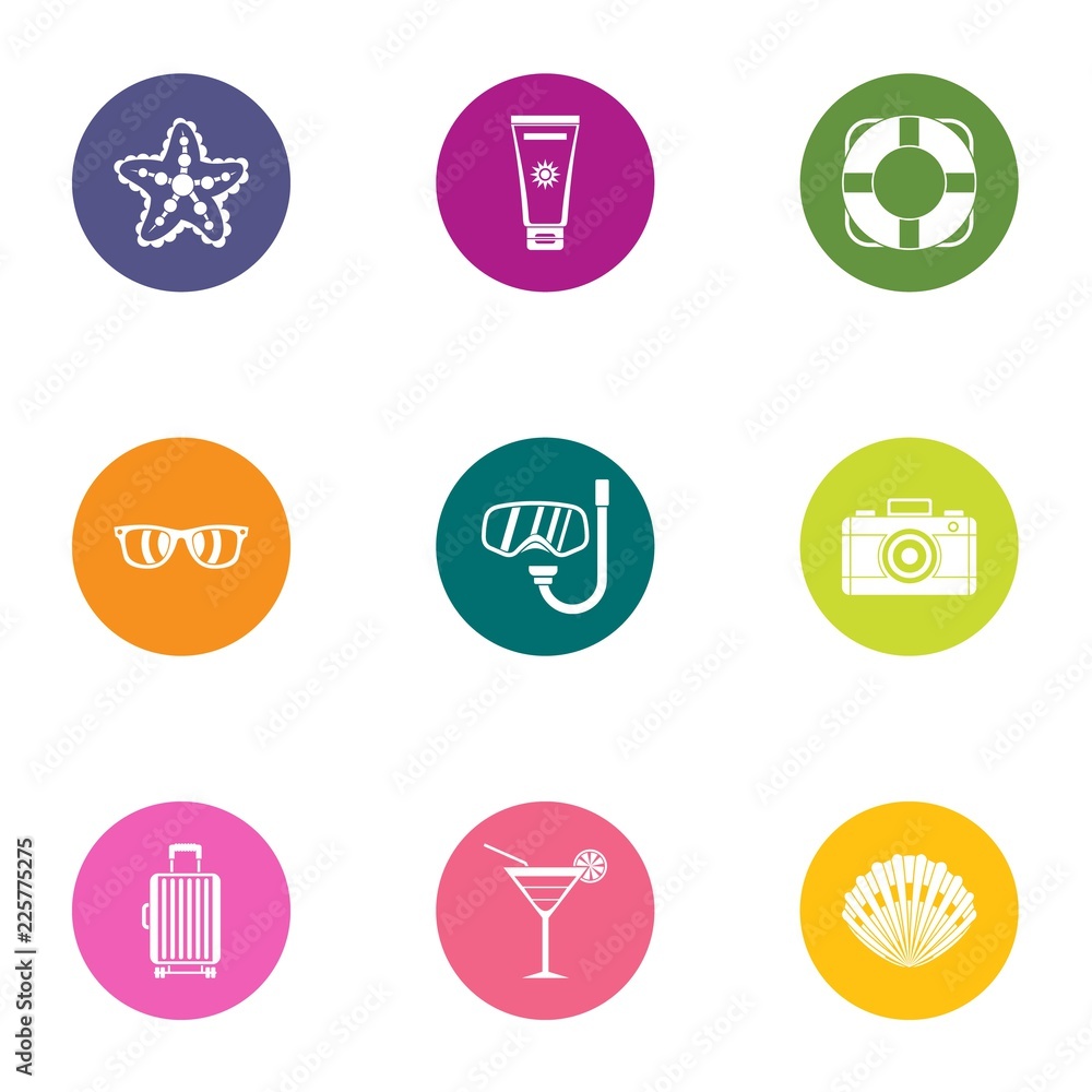 Aufkleber rescue kit icons set. flat set of 9 rescue kit vector icons for web isolated on white background