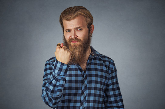 Man giving thumb, finger figa gesture you get zero nothing