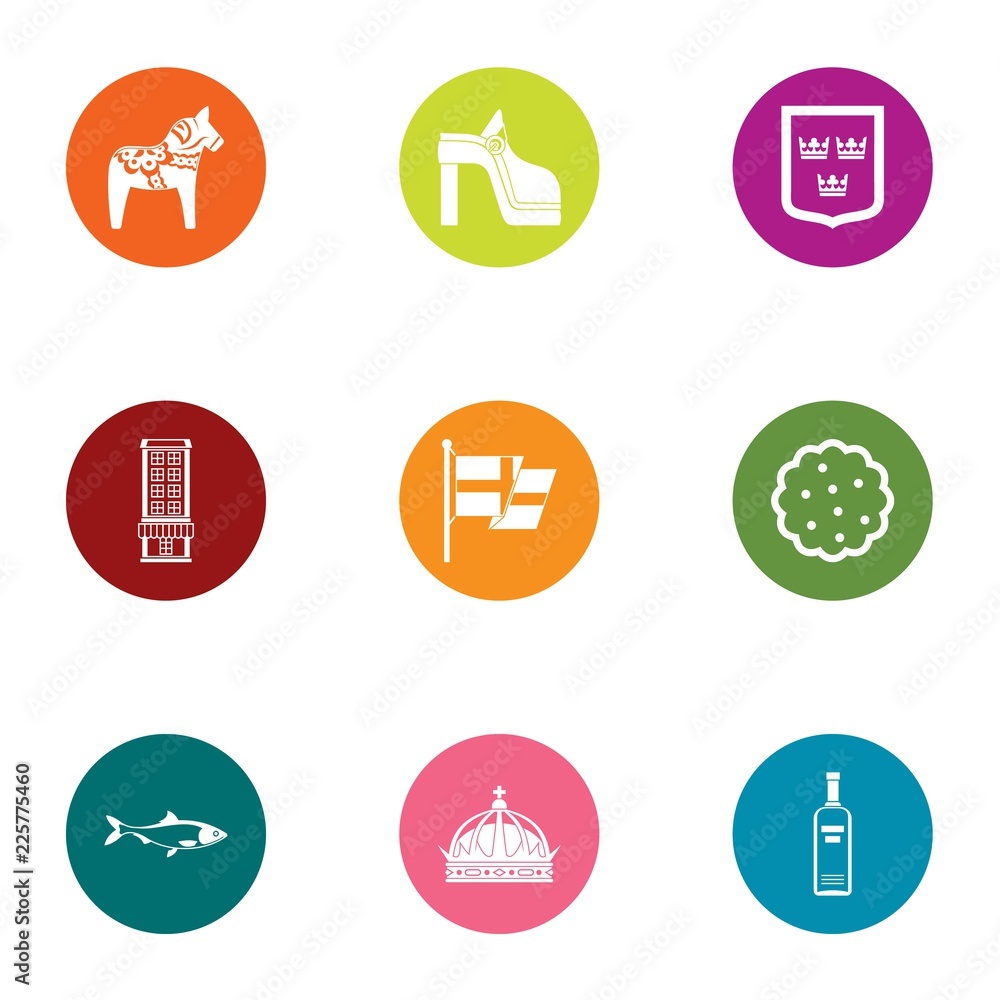 Poster pinata icons set. flat set of 9 pinata vector icons for web isolated on white background