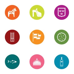 Pinata icons set. Flat set of 9 pinata vector icons for web isolated on white background