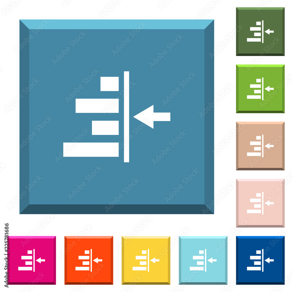 Poster increase right indentation of content white icons on edged square buttons