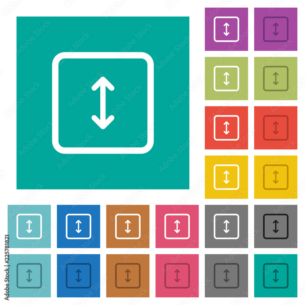 Poster adjust object height square flat multi colored icons