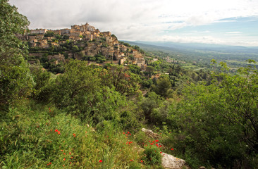 Vista of the town of Gordes, in Provence France, in Spring