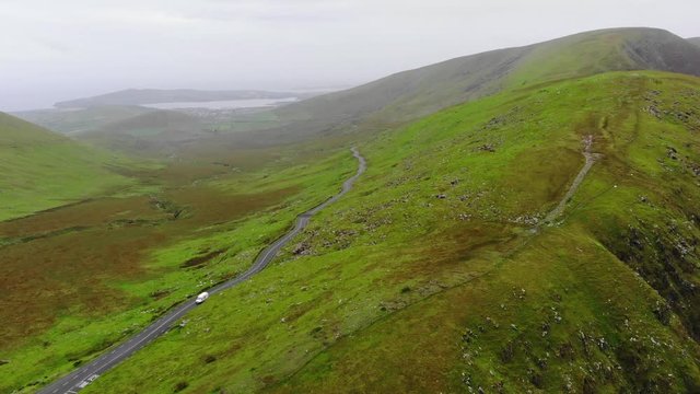 Famous Connor Pass at Dingle Peninsula in Ireland