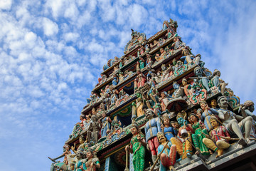 Sculpture, architecture and symbols of Hindu temple at Singapore , Sri Mariamman Temple, Singapore is a oldest Hindu temple. 