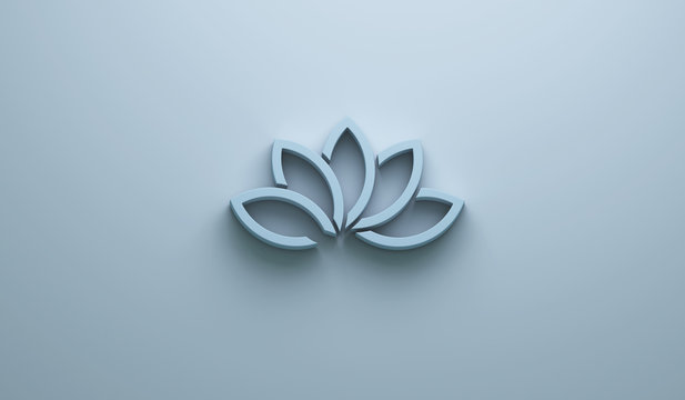 Fototapeta Blue Lotus Flower Background. 3D Render Illustration