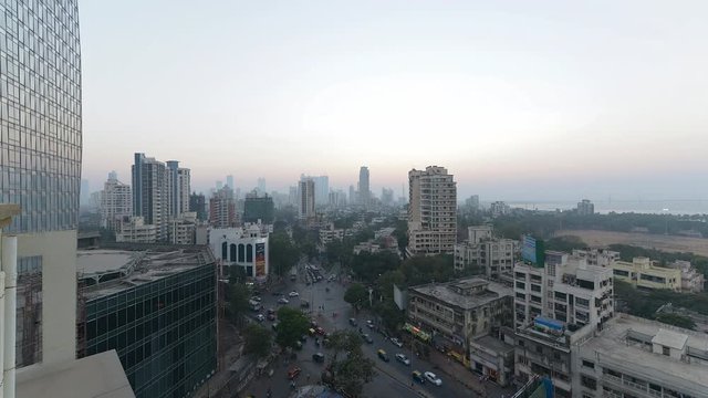 4k Time lapse video of Mumbai skyline and cityscape, Mumbai, India