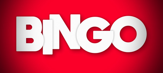 Bingo - clear white text written on red background