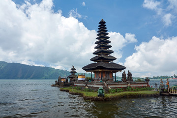 Pura Ulun Danu temple on the lake Bratan, Bali, Indonesia