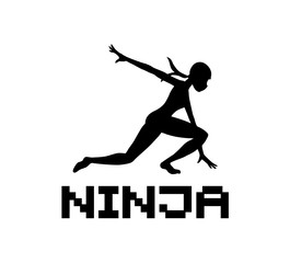 Fototapeta na wymiar woman ninja icon