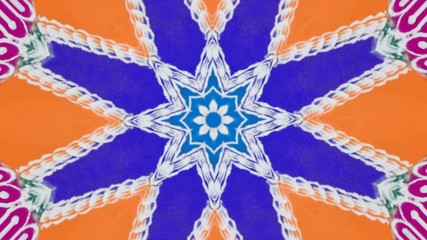 Rangoli design with kaleidoscope effect on footage on festival Gudhi Padva, the first day of New Year in traditional Maharashtra style in Mumbai.