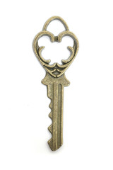 vintage key isolated on white
