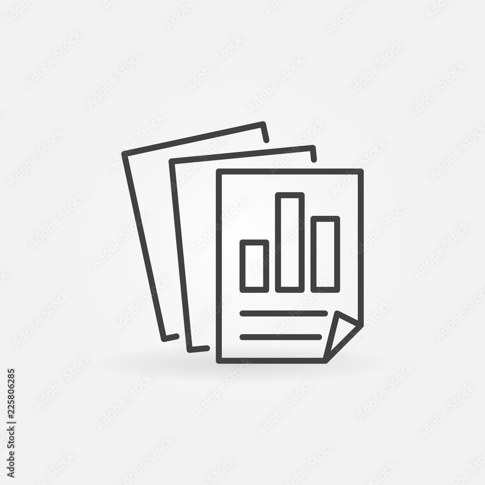 Poster statistics report vector icon in thin line style