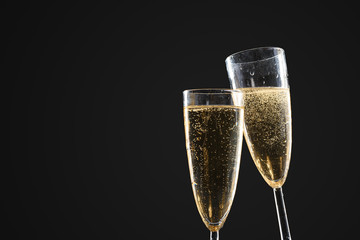 two glasses of sparkling wine