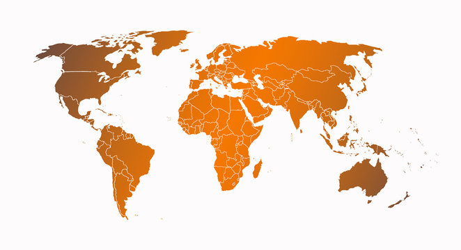World map orange