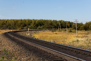 Fototapeta na wymiar Railway in autumn.