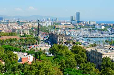 Beautiful view from above of Barcelona, Spain