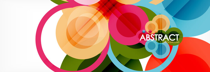 Abstract colorful geometric composition - multicolored circle background