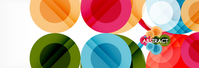 Abstract colorful geometric composition - multicolored circle background