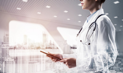 Medical industry concept by means of successful doctor