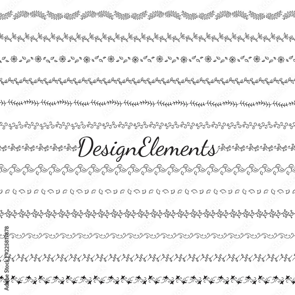 Poster collection of divider design element vectors