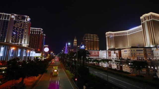 4K Time lapse traffic of Macau city 