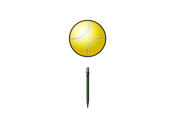 Palla da tennis e rete segnaposto