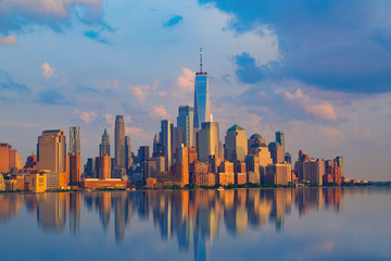 New York City with Manhattan Skyline over Hudson River,New York City, USA - Powered by Adobe
