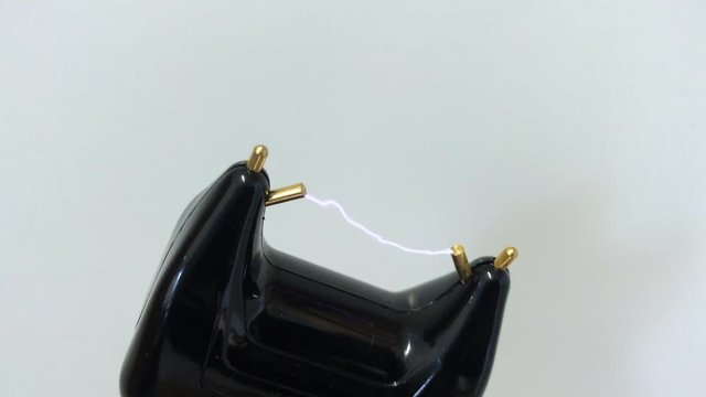 Slow Motion Close up Footage of a stun gun, a electroshock weapon for self defense