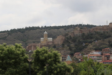 Fototapeta na wymiar Narikala Fortress in Tbilisi was a defensive citadel of the city