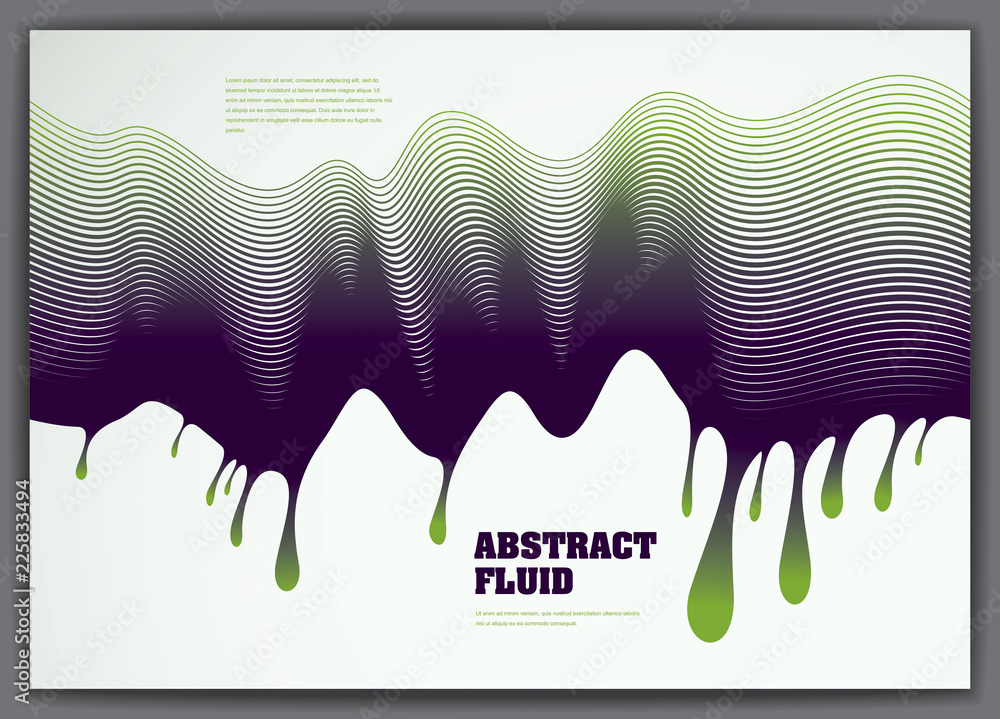 Aufkleber abstract fluid vector background with colorful liquid drops wave. 3d colorful gradient motion art. l