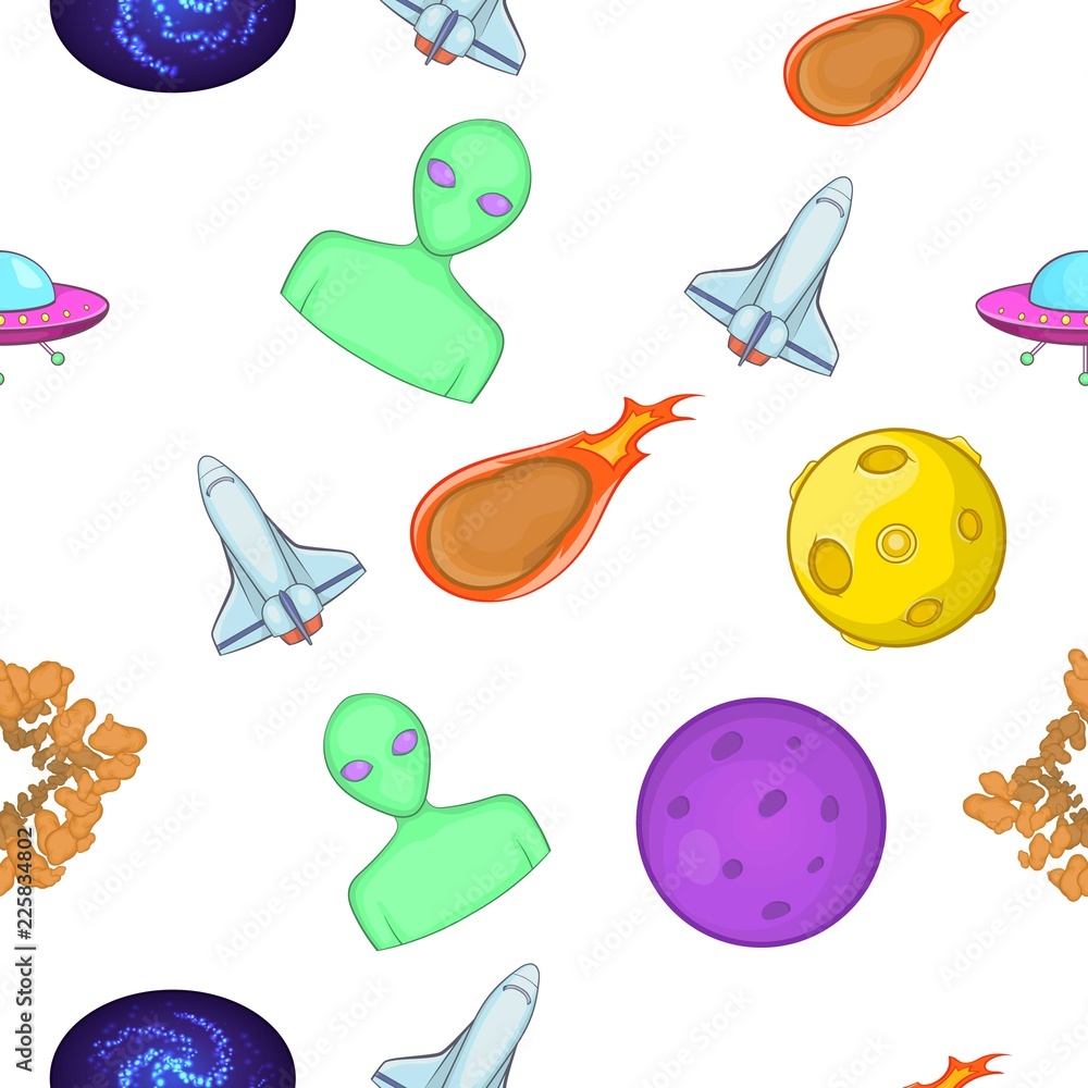 Poster space pattern. cartoon illustration of space vector pattern for web