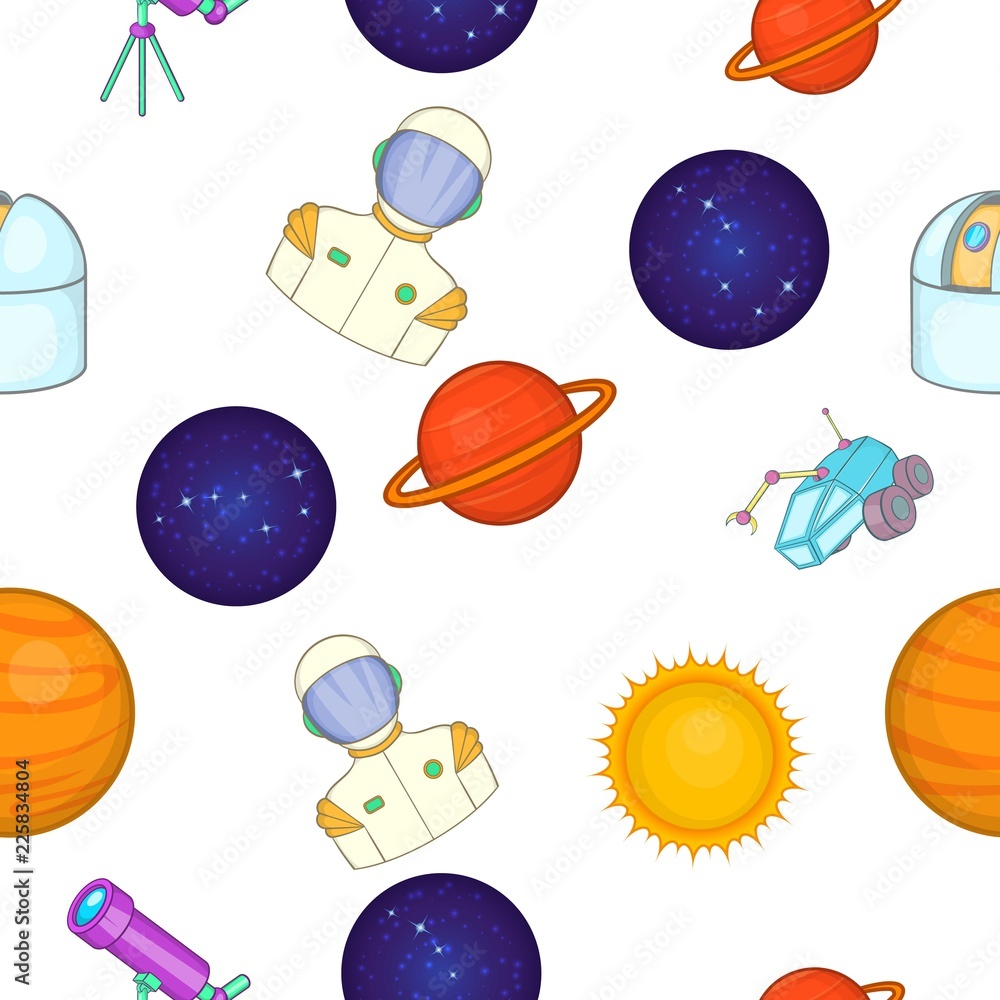 Poster universe pattern. cartoon illustration of universe vector pattern for web