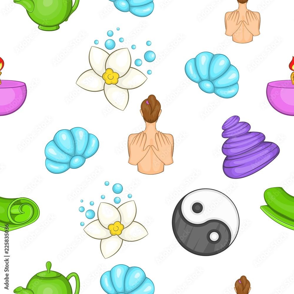 Poster spa pattern. cartoon illustration of spa vector pattern for web