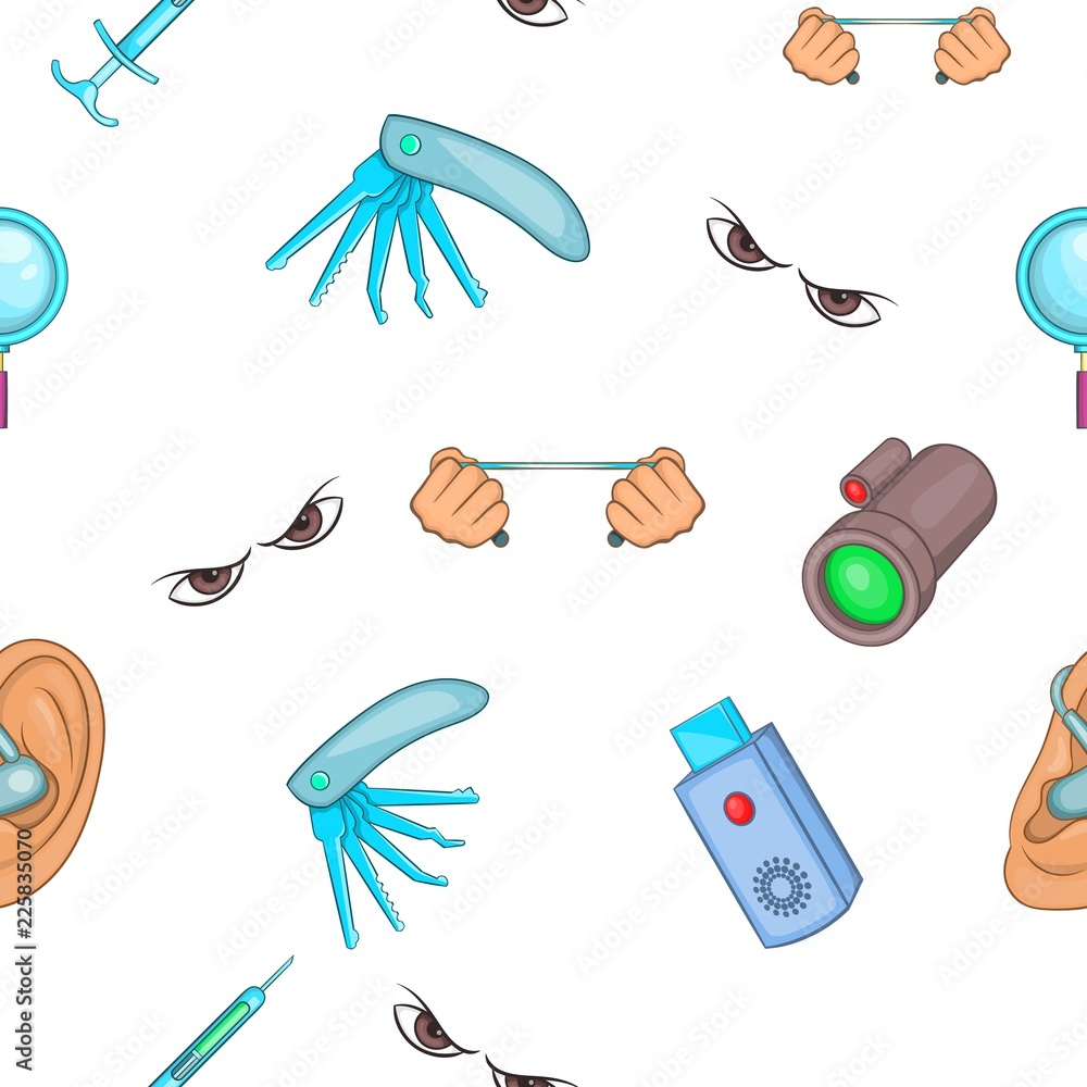 Poster spying pattern. cartoon illustration of spying vector pattern for web