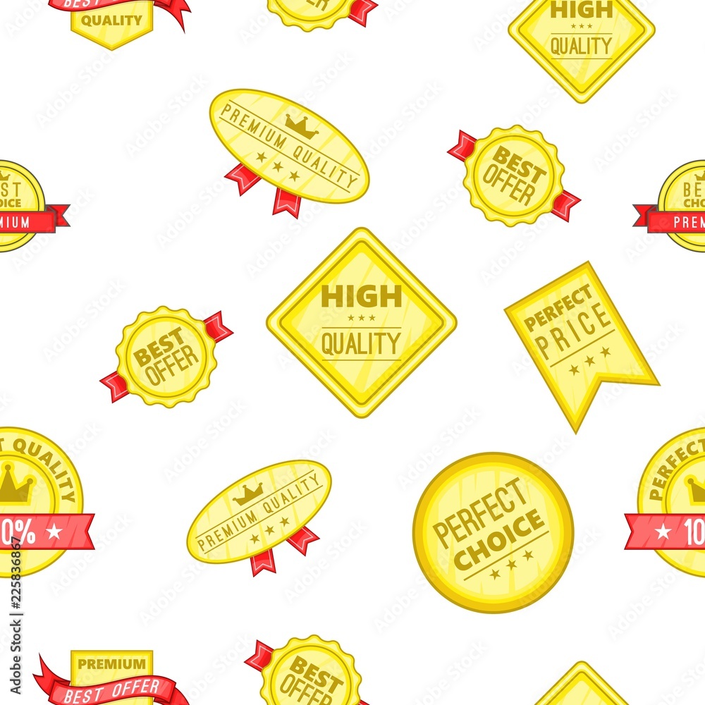Poster label quality pattern. cartoon illustration of label quality vector pattern for web