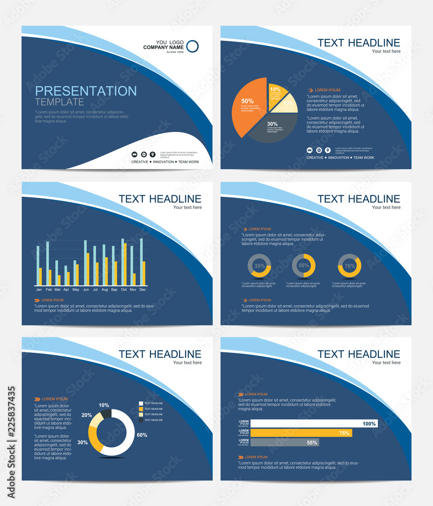 Wall mural template presentation slides background design