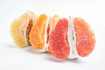 White pomelo red grapefruit and golden grapefruit / three-color grapefruit variety